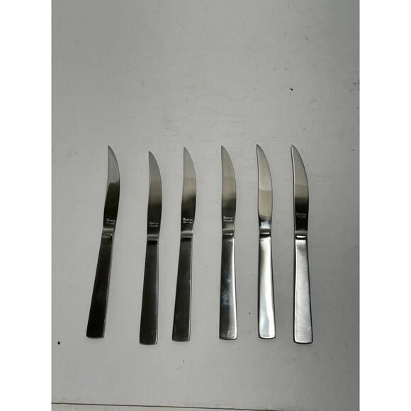 Lot of 6 Pieces Capri Stainless Italy Flatware Knife Pointy Steak MCM Vintage